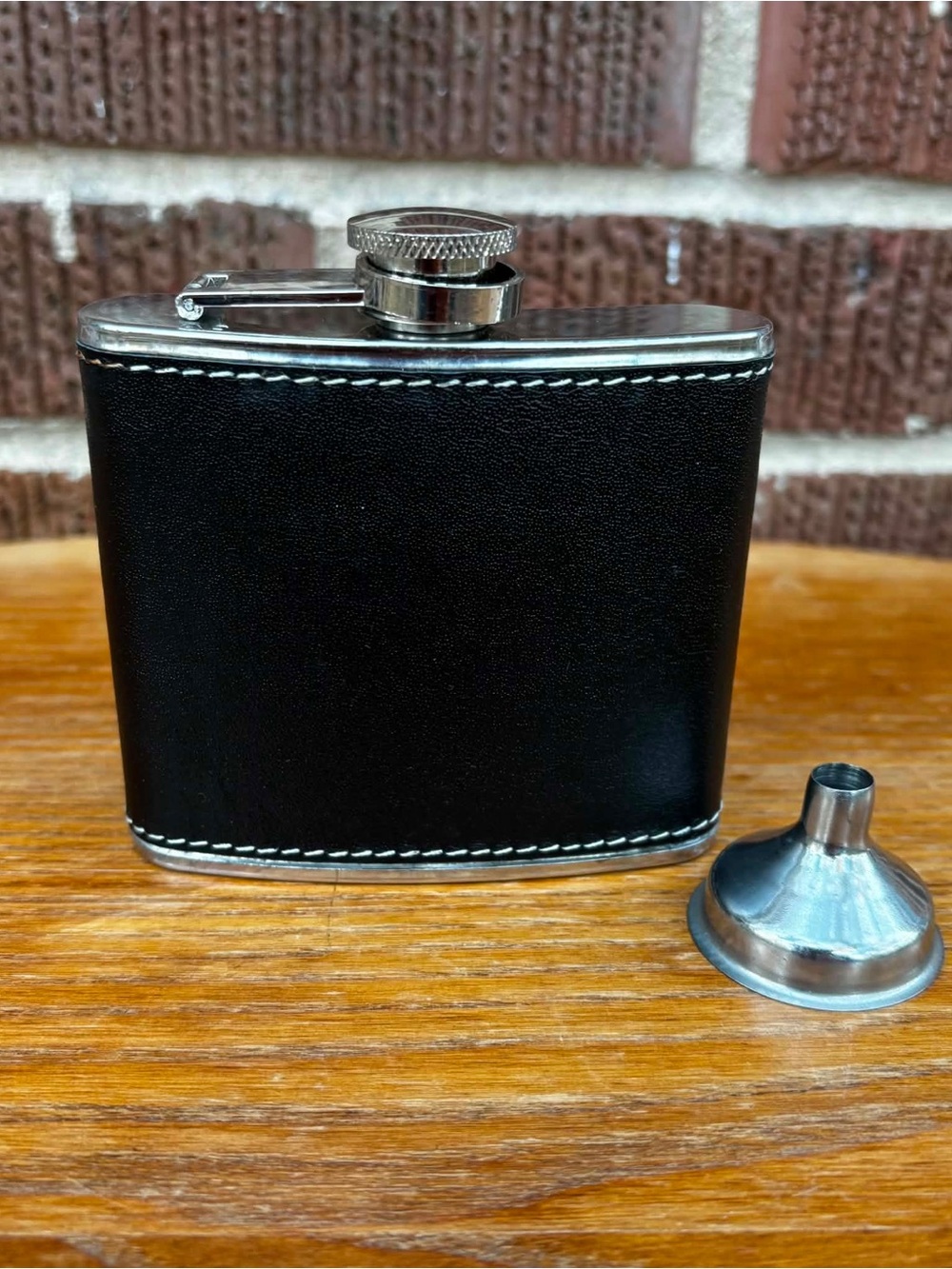 Hip Flask 8oz Stainless Steel Leather Wrapped in original box
